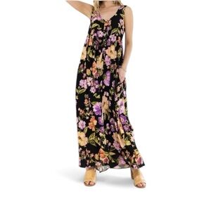ODDY Floral Romper- Black and Purple small
